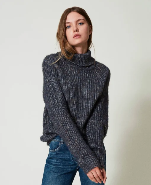 Maglia In Filato Multicolor Con Lurex