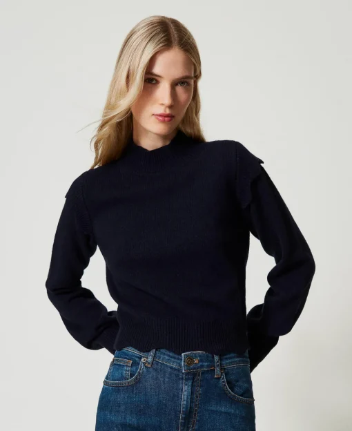 Maglia In Lana E Cashmere Con Smerli