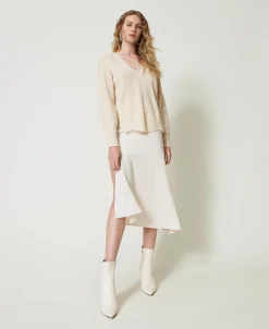 Maglia In Lana E Cashmere A Costine