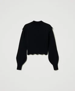 Maglia In Lana E Cashmere Con Smerli