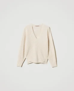 Maglia In Lana E Cashmere A Costine