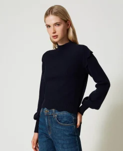 Maglia In Lana E Cashmere Con Smerli