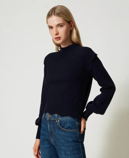Maglia In Lana E Cashmere Con Smerli