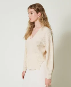 Maglia In Lana E Cashmere A Costine