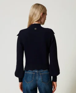 Maglia In Lana E Cashmere Con Smerli