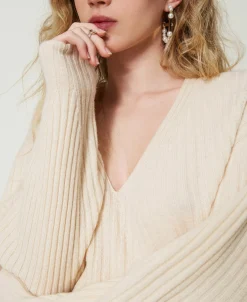 Maglia In Lana E Cashmere A Costine