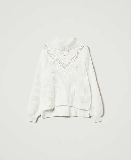 Maglia In Misto Angora Con Ricami