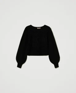Maglia In Misto Lana Crochet