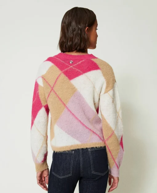 Maglia Jacquard Argyle In Misto Lana