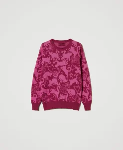 Maglia Jacquard In Filato Treeblend
