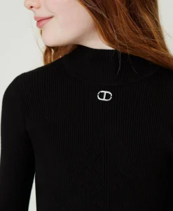 Maglia Lupetto A Costine Con Logo