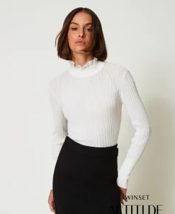 Maglia Lupetto Con Perline