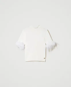 Maglia Lupetto Con Piume
