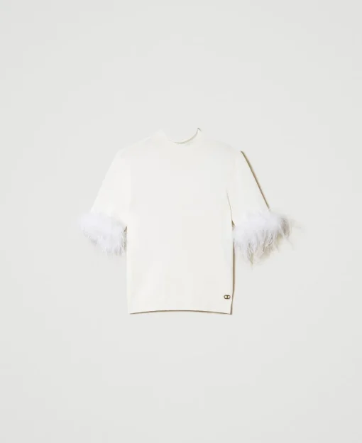 Maglia Lupetto Con Piume