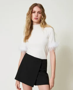 Maglia Lupetto Con Piume