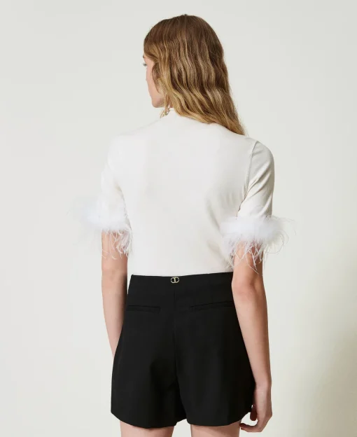 Maglia Lupetto Con Piume