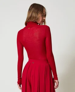 Maglia Lupetto Fitted In Viscosa