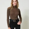 Maglia Lupetto In Filato Lurex