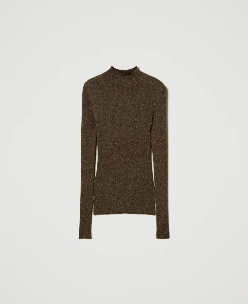 Maglia Lupetto In Filato Lurex