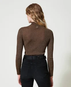 Maglia Lupetto In Filato Lurex