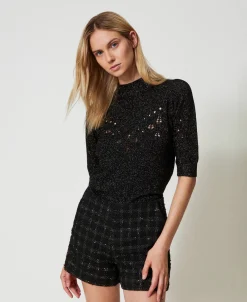 Maglia Lupetto In Misto Lana E Lurex