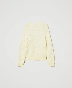 Maglia Lupetto In Misto Lana Con Trecce