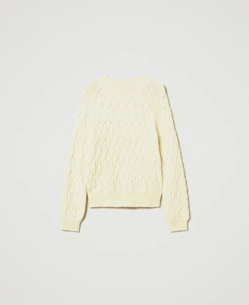 Maglia Lupetto In Misto Lana Con Trecce