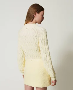 Maglia Lupetto In Misto Lana Con Trecce
