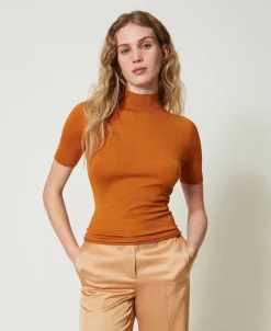 Maglia Lupetto In Seta E Cashmere