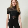 Maglia Lupetto Jacquard Effetto Pizzo