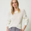 Maglia Traforata Con Paillettes