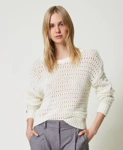 Maglia Traforata Con Paillettes