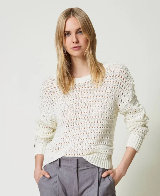Maglia Traforata Con Paillettes