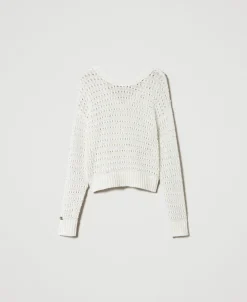 Maglia Traforata Con Paillettes