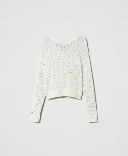 Maglia Traforata Con Paillettes