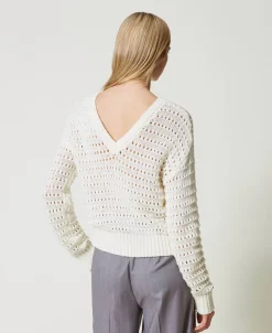 Maglia Traforata Con Paillettes