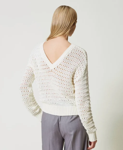 Maglia Traforata Con Paillettes