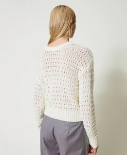 Maglia Traforata Con Paillettes