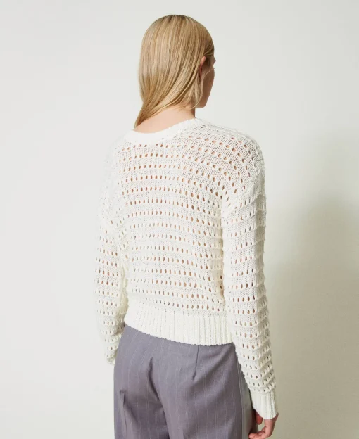Maglia Traforata Con Paillettes