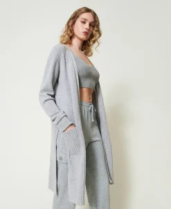 Maxi Cardigan In Misto Lana E Lurex