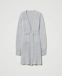 Maxi Cardigan In Misto Lana E Lurex