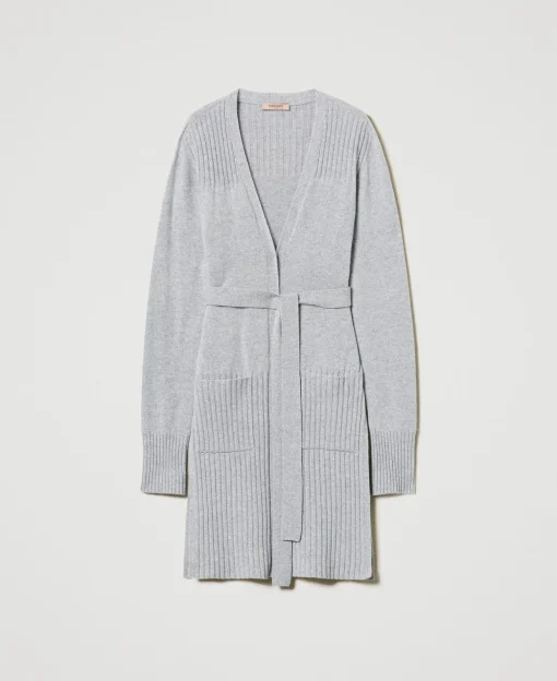 Maxi Cardigan In Misto Lana E Lurex