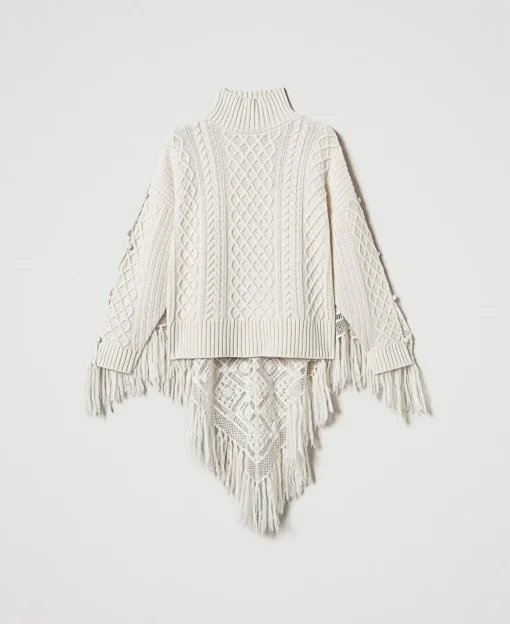Maxi Maglia In Misto Lana Con Stola