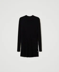 Maxi Maglia Plissé Con Bottoni
