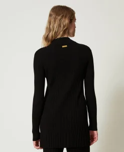 Maxi Maglia Plissé Con Bottoni