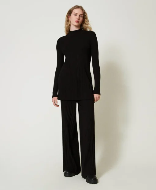 Maxi Maglia Plissé Con Bottoni