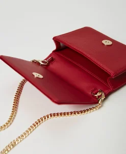 Mini Borsa A Tracolla In Raso Con Strass