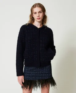 Minigonna Bouclé Con Piume
