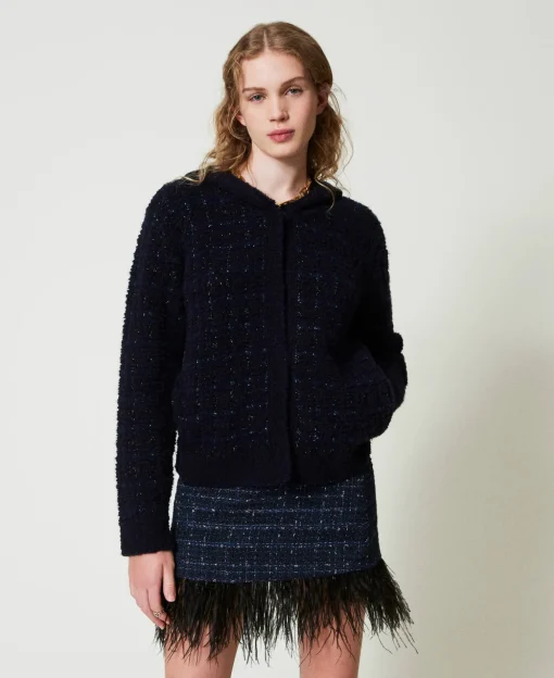 Minigonna Bouclé Con Piume