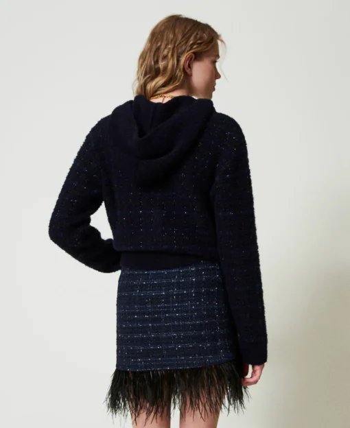 Minigonna Bouclé Con Piume